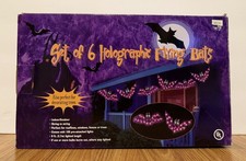 Halloween Holographic Flying Bats Purple & Black String Lights Set picture