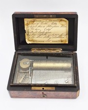 FINE VICTORIAN CYLINDER SIX-SONG MUSIC BOX c1880 a/f picture