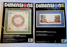 Two Vintage Dimensions Cross Stitch Kits 1991  Grandchildren & Grant Me Serenity picture