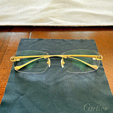 Panthère de Cartier Rimless 18k Gold Eyeglass Frames w/Case and Pouch CT0061O picture
