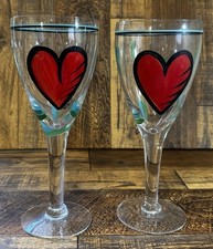 KOSTA BODA ULRICA HYDMAN VALLIEN WINE GLASS HAND PAINTED SIGNED picture