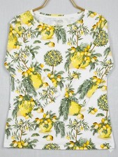 Talbots Petite MP Long Sleeve Floral Lemon Print Top picture