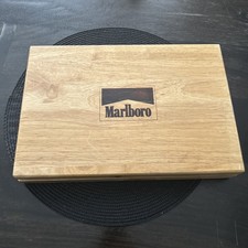  Marlboro Poker Chip Set Wooden Box - Only 1 Set of Card picture