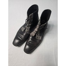 Franco Cuadra Mens Black Grey Leather Lace Up Ankle Boots Size 28 US 9 EUC picture