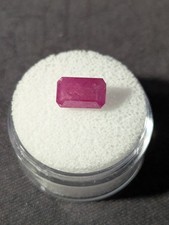 3.32 ct Natural Purplish Red Ruby Octagon Emerald Cut 9.8x6.2mm Malawi Gemstone picture