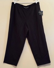 Sag Harbor Women's Plus 22W Black Solid Dress Pants Flat Front Pull-On Rayon picture