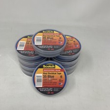 3M 35 Scotch Vinyl Electrical Color Coding Tape Blue , 3/4 in x 66 ft, 10 Rolls picture