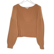 Lunya Cozy Cotton Silk Reversible Pullover Sweater S Dusty Rose Tan Lounge picture