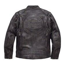 Harley Davidson Men's Dauntless Convertible 2 in 1 Genuine Cow Leather Jacket picture