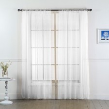 Set of (Two) 2 Sheer Curtain Panels  - Window Panels in Many Sizes and Colors picture