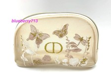 New Di or Butterfly Mesh Makeup Bag Cosmetic Pouch ~ Beige picture