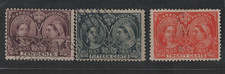 Canada 1897 Jubilee Scott #57-59 Lightly Used With Neat Perfs Nicely Centered picture