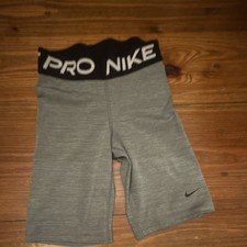 Nike Pro Women's Compression Shorts Size XS Gray/Black Logo Elastic Waist picture