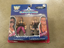 WWF Bret & Owen Hart Jakks Family Feud BCA Wrestling Figure 1996 Hitman supersta picture