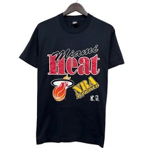 Vtg Miami Heat 1991 Men's T-Shirt Single Stitch Screen Stars NBA Approved USA L picture