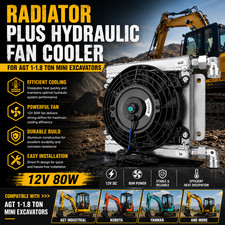 Radiator Fan Hydraulic Cooler 12V 80W Replacement for AGT 1-1.8T Mini Excavator picture