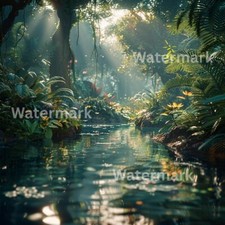 Digital Photo Wallpaper Image Picture Background Desktop AI Jungle River Forest picture