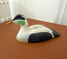 Common Eider Duck Wood Bird Figurine Signed © 1982 FG Collectible picture