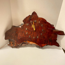 Lg handcrafted Redwood Burl live edge wall clock picture
