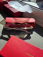 Cartier Gold Metal Oval Eyeglasses Full Rim 145mm Made in France CT0464S picture