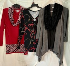 THREE(3) NEW~NEVER WORN SIZE S REBECCA MALONE LONG SLEEVED SEEATERS & SHIRT picture