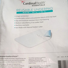 Cardinal Health Essentials Underpad 34x36 White/Blue Reusable 8oz ZRUP3436R picture