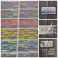 100 Security Stickers Labels Warranty Void Tamper Authentic Genuine Hologram Set picture
