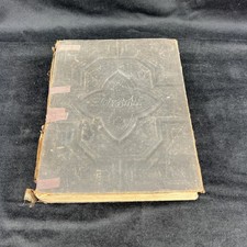 Antique 19th Century Leather Family Bible - Large Victorian Blind-Stamped Cover picture