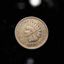 1867/67 Indian Head Cent F Tough Date One Penny 1c Rare picture