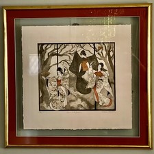 Marvelous Rare 92/95 Vintage Lithograph “Dancers In The Garden” By Helen Kunic picture