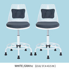2PCS DRAFTING CHAIR/COUNTER STOOL WHITE GREY picture