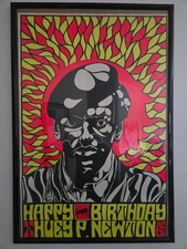 Vintage 1969 Bill Olive Huey P. Newton Black Panther Party Poster Art picture