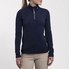 KJUS Women's navy blue Neila Mid-Layer Half-Zip pullover $249 picture