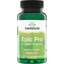 Swanson Epic Pro 25-Strain Probiotic Veggie Capsules, 30 Billion Cfu, 30 Count picture