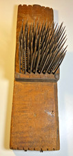 Early 1700s 1800s Flax Hetchel Hand Forged Iron Spike Hackle Primitive Farm Tool picture