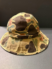 Vintage Duxbak Duck Camo Bucket Hat Size 7.5 Hunting Frogskin Camouflage VTG 70s picture