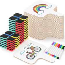 100 Pack Dry Erase Answer Paddle Set 8.2 X 7 Inch Double Sided Handheld Whiteboa picture