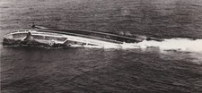 1956 Press Photo Liner SS Andrea Doria sinking after collision with MS Stockholm picture