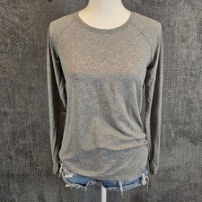 Lululemon Womens Heathered Grey Raglan Long Sleeve Athletic Top size in photos picture