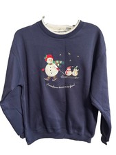 Vintage Sears Bold Spirit Snowmen Grandmas Have More Fun Sweatshirt M (10-12) picture