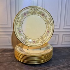 Lot of 8 Lenox Castle Garden Dinner Plates Ivory Floral Gold VTG - EXCELLENT picture