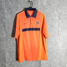 Nike Dri-Fit Syracuse Orange Polo Shirt Mens L Navy Athletic Golf Team Swoosh picture