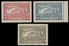 1933, GREECE-AIR POST, ZEPPELIN ISSUE 30D, 100D, 120D, COMPLETE SET, NH SC.#C5-7 picture