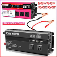 6000W/7000W/8000W/9000W Car Power Inverter 7-Outlet Port（3AC+3USB+1Type-C) LOT picture