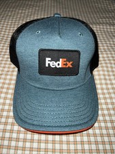 FedEx Federal Express Freight Ground Cap Hat SnapBack Black Orange Logo Trucker picture