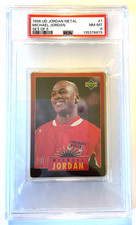 (1) 1996 U.D. MICHAEL JORDAN PSA 8 #1 of 5 MINT EMBOSSED METAL CARD RARE picture