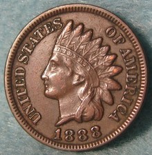 1888 Indian Head Penny Small Cent With Liberty & Diamonds US Coin #242 picture