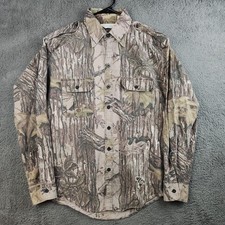 Vintage Sports Afield Realtree Treebark Camo Button Up Shirt Mens XL Field USA picture