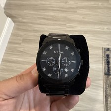 Bulova Men's Watch 98D123 Diamond Black Dial Quartz Chronograph Stainless Steel picture