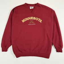 Vintage Minnesota Gophers Lee Sport V Neck Sweatshirt Maroon Size XL Distressed picture